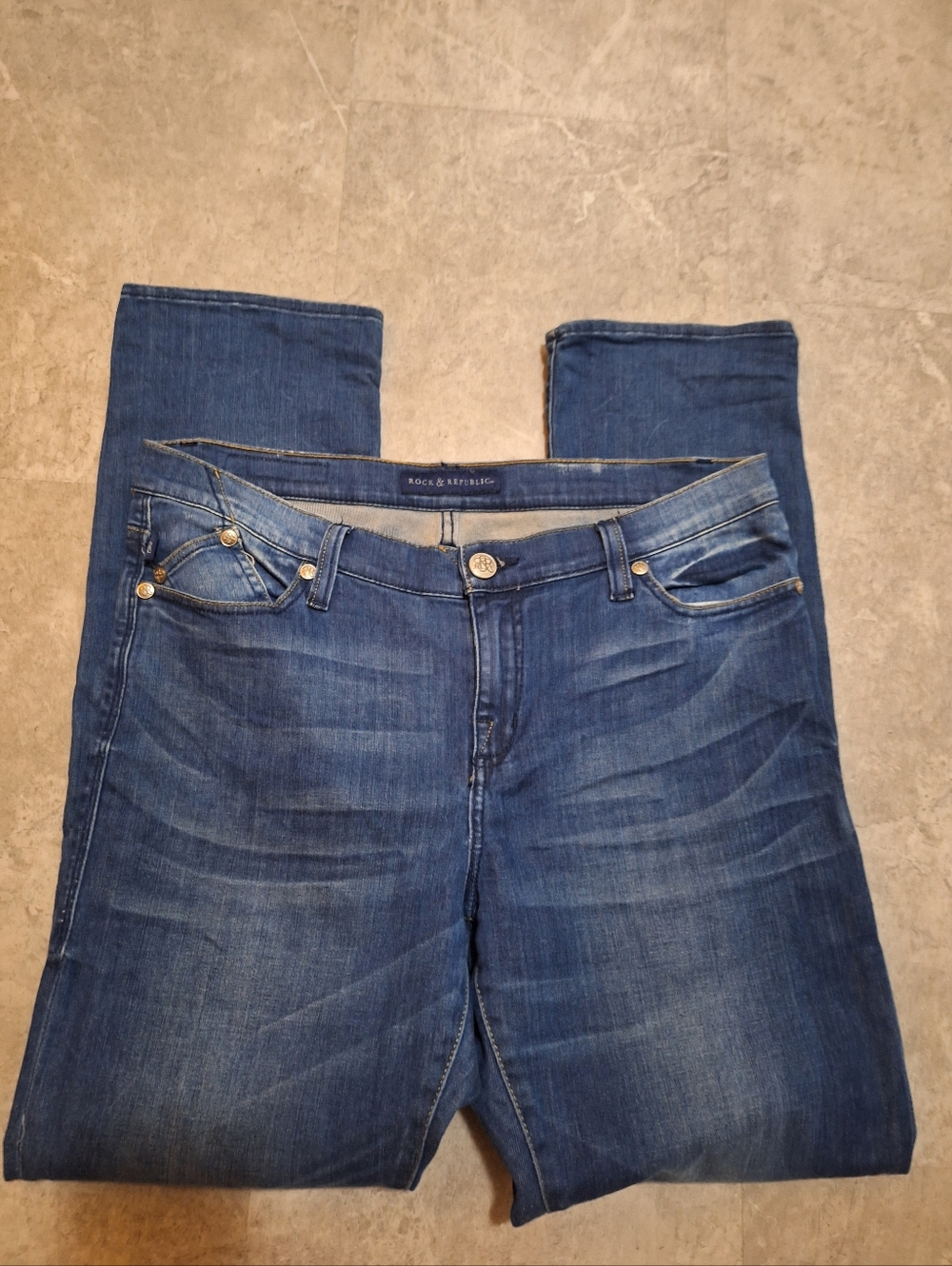 Rock & Republic Dark Blue Berlin Jeans Size 14